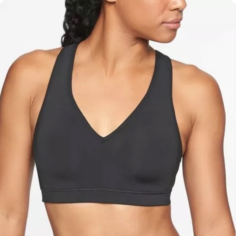 Athleta sheer wrap bra Sz small black NWT